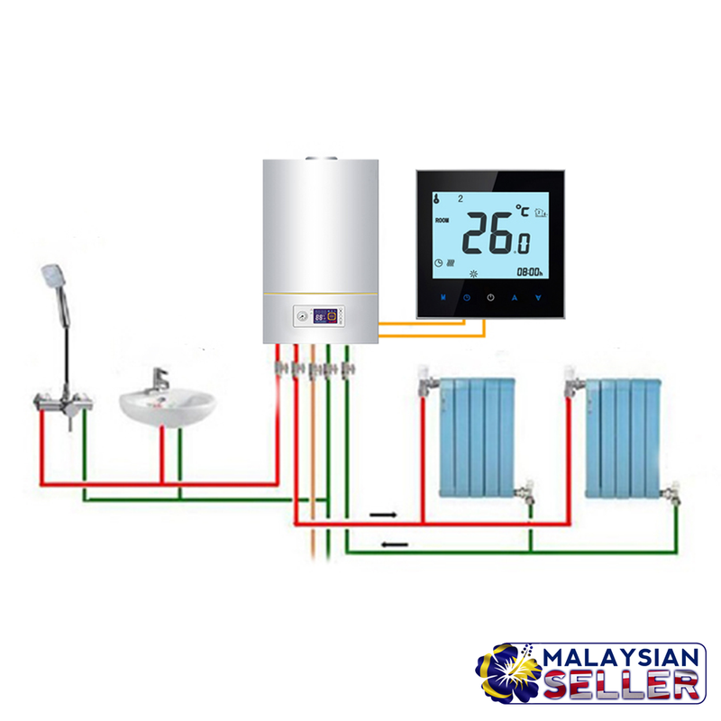 idrop Weekly Programmable Boiler Temperature Controller Heating System (BHT-1000-GC)