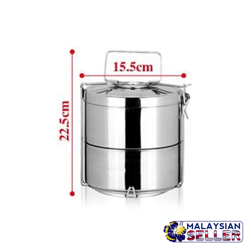 idrop Handheld Portable Stainless Steel 16 CM 2 LAYER Lunch Box Food Container