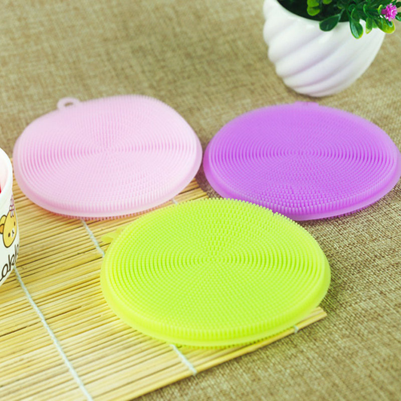 idrop Multipurpose Silicone Sponge Scrubber with Soft Bristles