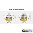 idrop 800 ml 1100 ml Thickened Heat Resistant Glass Teapot With Filter