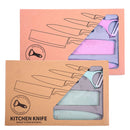 idrop 1 Set 5 Pcs Wheat Straw Stainless Steel Knife Set with Peeler