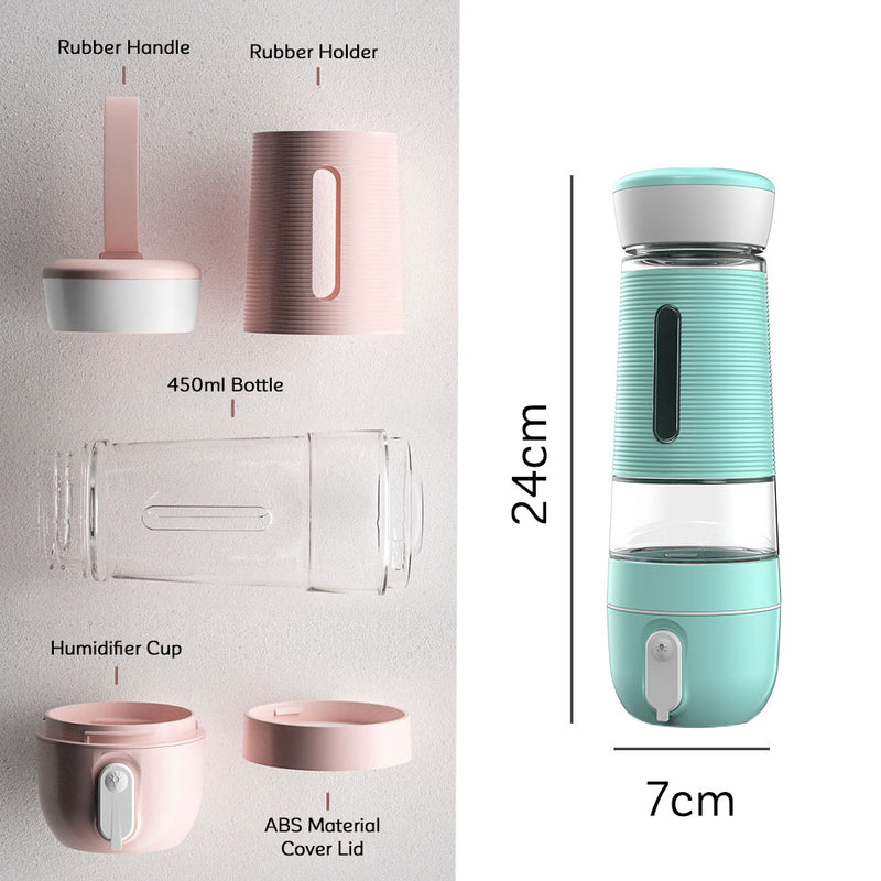 idrop 500ml 2 IN 1 Outdoor Smart Water Bottle With 2 Design LED Light & Humidifier Function for Jogging Hiking Camping Teen Kids Men Women Gym Wellness