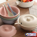 idrop Eco-Friendly Wheat Straw Fibre Stock Soup Pot With Lid And Big Spoon