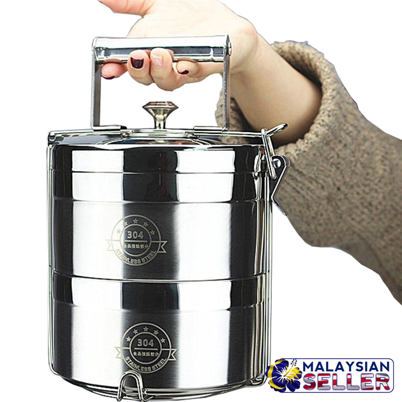 idrop 16 cm 2 Layer 3 Layer 4 Layer Stainless Steel Heat Insulation Lunchbox