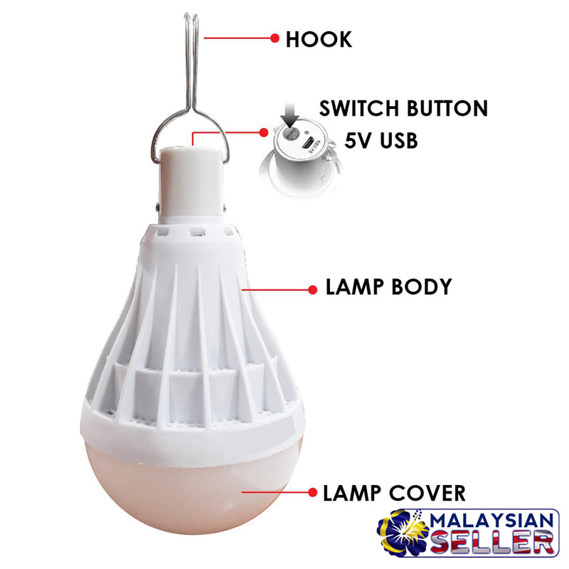 idrop 65W Rechargeable Portable Light Bulb with USB Charger [ DS-899 ]