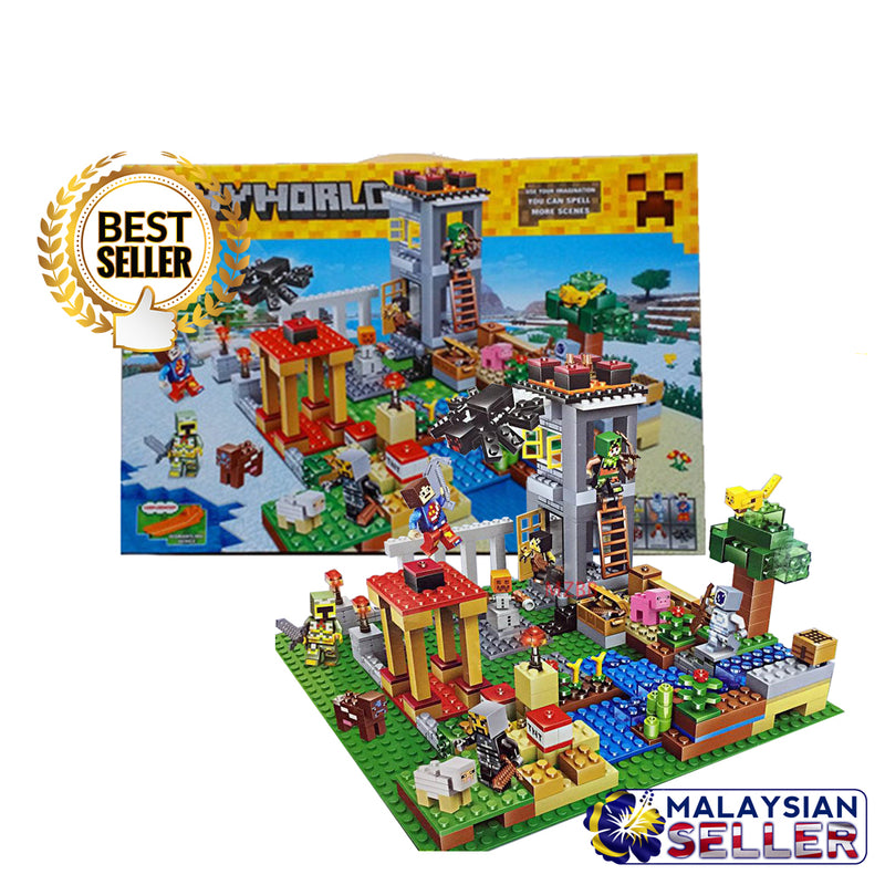 idrop 431 Pcs MyWorld Castle Warfare Colorful Creative Building Block Toy Set For Kids Children