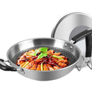 idrop [ 34CM ] SUS304 Stainless Steel Cooking Wok With Lid Cover / Kuali Memasak Bersama Penutup / 底印304不锈钢炒锅(组合可立盖)(SAMPINLAIS)鸿运驰新