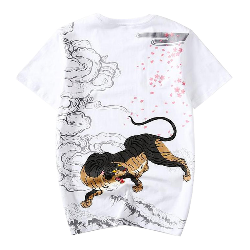 idrop TOLLO - Fearless Tiger Painted Sukajan T-Shirt Japanese Street Fashion