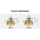 idrop 800 ml 1100 ml Thickened Heat Resistant Glass Teapot With Filter