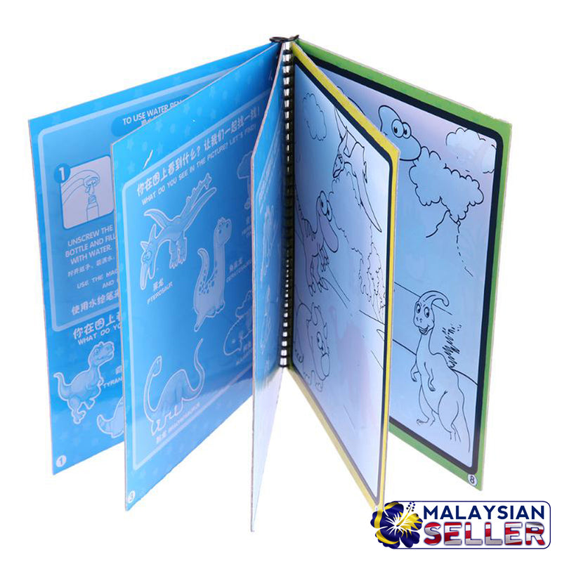 idrop Dinosaurs Magic Eco-Friendly Coloring Book And Pen For Kids And Children