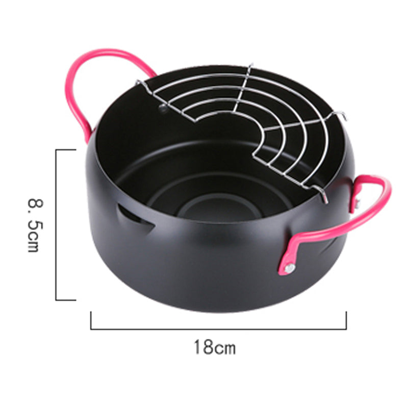 idrop 18 cm Stainless Steel Non-Stick Frying Cooking Pot Tempura Cookingware Kitchen Utensils