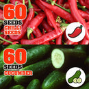 idrop 60pcs SEEDS - Tomato / Egg Plant / Bell Pepper /  Coriandur Leaves / Chilli Seed / Cucumber / Choy-Sun / Sweet Corn / Long Bean / Bean / Gazania / Garden Balsam -