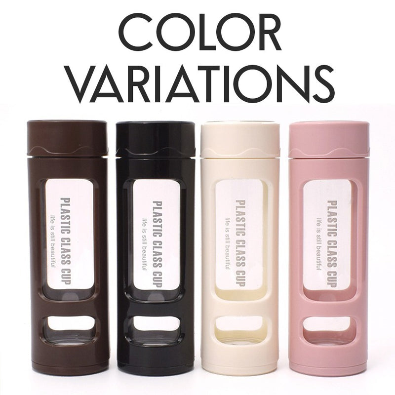 idrop 350ml Portable Drinking Water Bottle Glass Flask