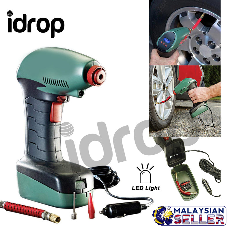 idrop Handheld Portable Air Compressor Auto Tire Inflator Pump