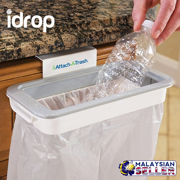 idrop Attach-A-Trash Hanging Trash Bag Holder Garbage Bags Storage Rack