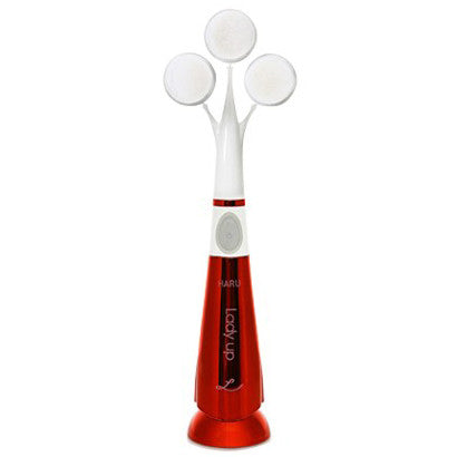 Triple Head Vibrating Facial Cleansing Brush (Red)