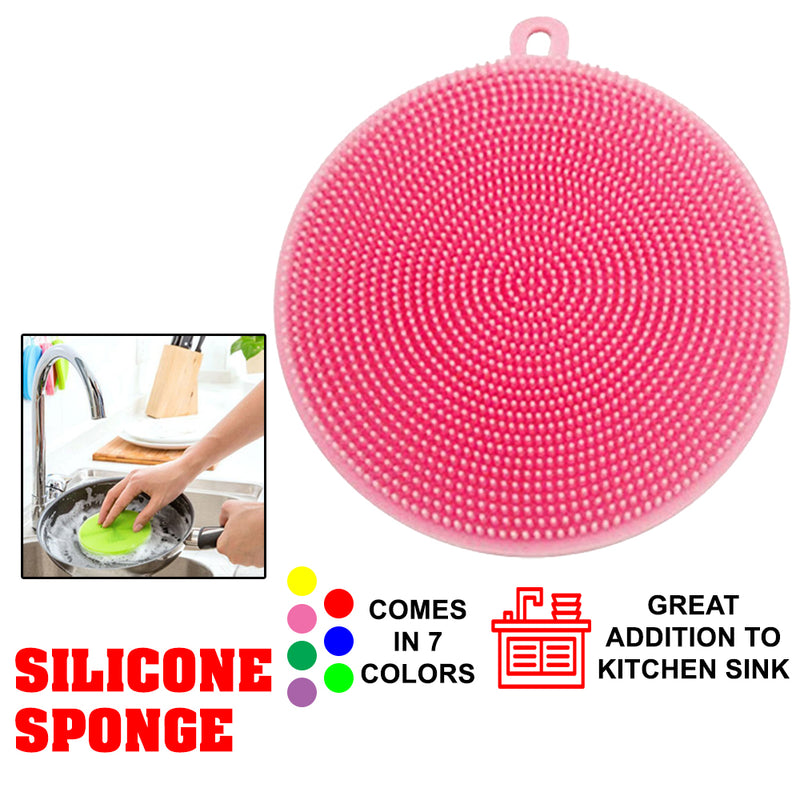 idrop Multipurpose Silicone Sponge Scrubber with Soft Bristles