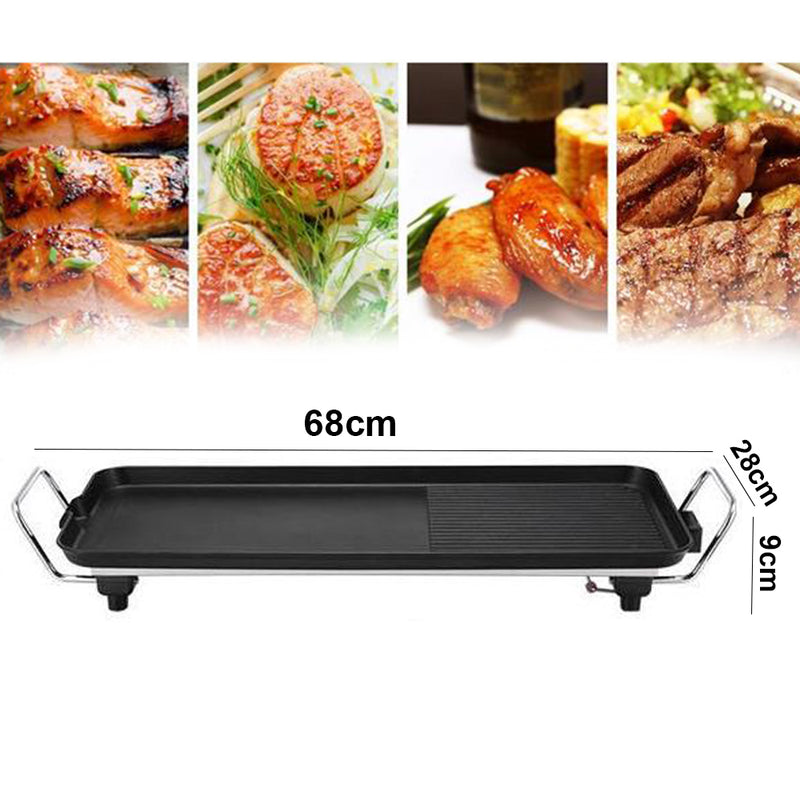 idrop Nonstick Electric BBQ Baking Pan Adjustable Temperature Settings for Indoor and Outdoor Use, Non-stick, Easy to Clean