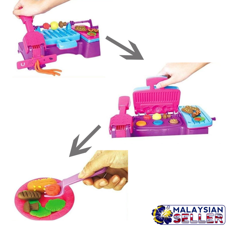idrop Kids Children Plasticine Play Clay Toy Set For Toy BBQ & Ice Cream Playset