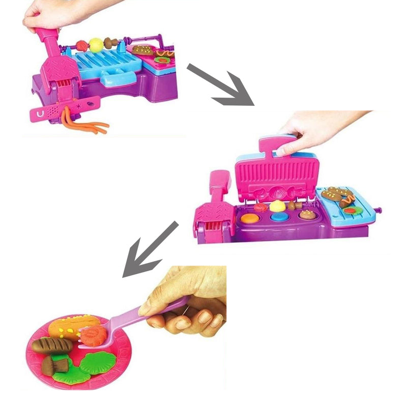 idrop Kids Children Plasticine Play Clay Toy Set For Toy BBQ & Ice Cream Playset