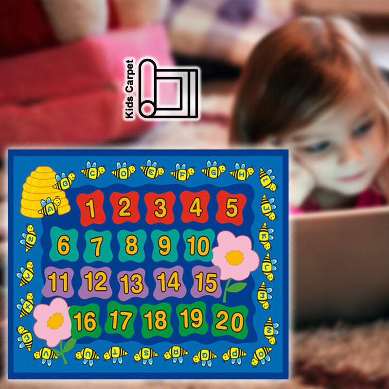 idrop Education And Learning Bees Alphabets and Numbers Carpet for Children Kids Toys [ CP04 ]