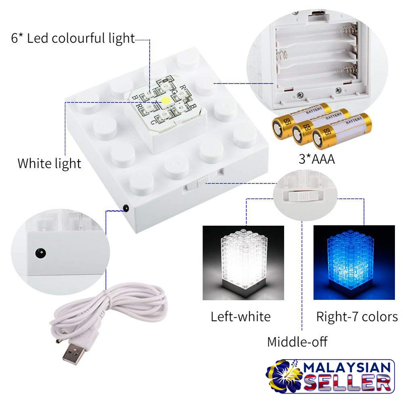 idrop DIY LED Mini Table Desk Building Blocks Lamps for Room Decor