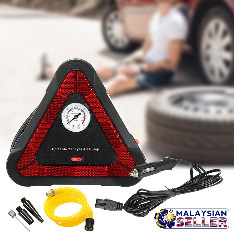 idrop LED Light Portable Mini Emergency Car Tyre Pump DC12V 150 PSI