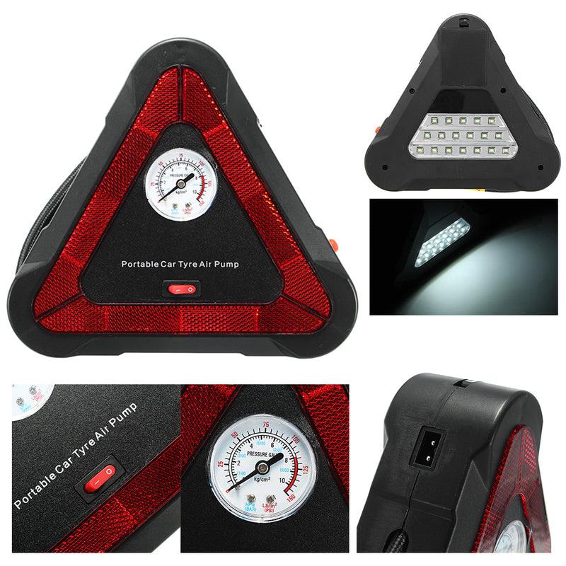 idrop LED Light Portable Mini Emergency Car Tyre Pump DC12V 150 PSI