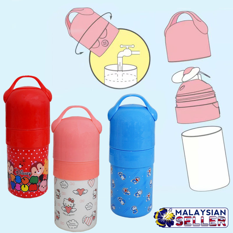 idrop 2in 1 Cartoon Design Portable Children Mini Fan Bottle