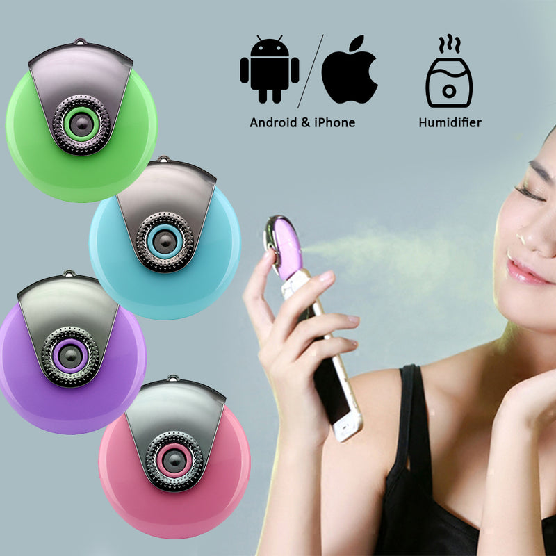 idrop Portable Cell Phone Mini Humidifier Facial Beauty Mist Spray Diffuser  for Android & iPhone