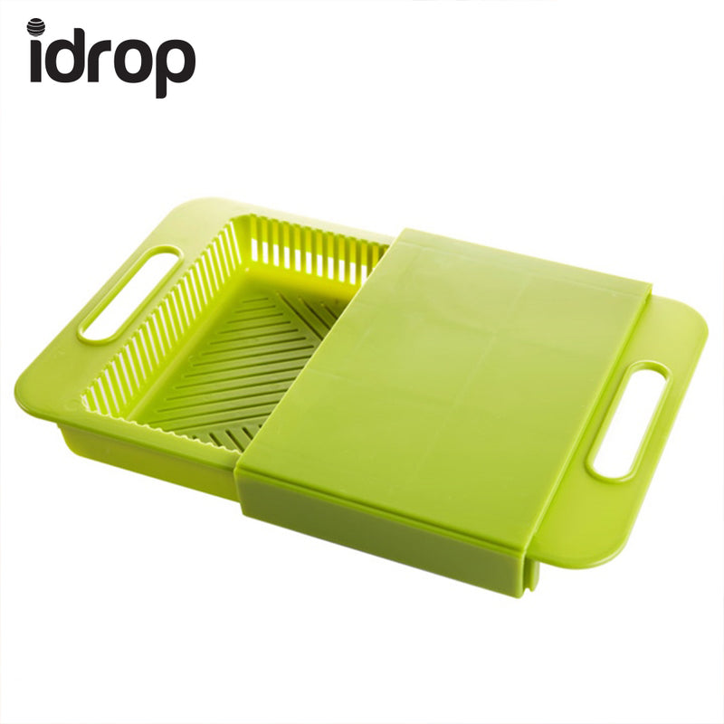 idrop Multifunctional Kitchen Tool Chopping Board with Drain and Storage Drawer [Send by randomly color]