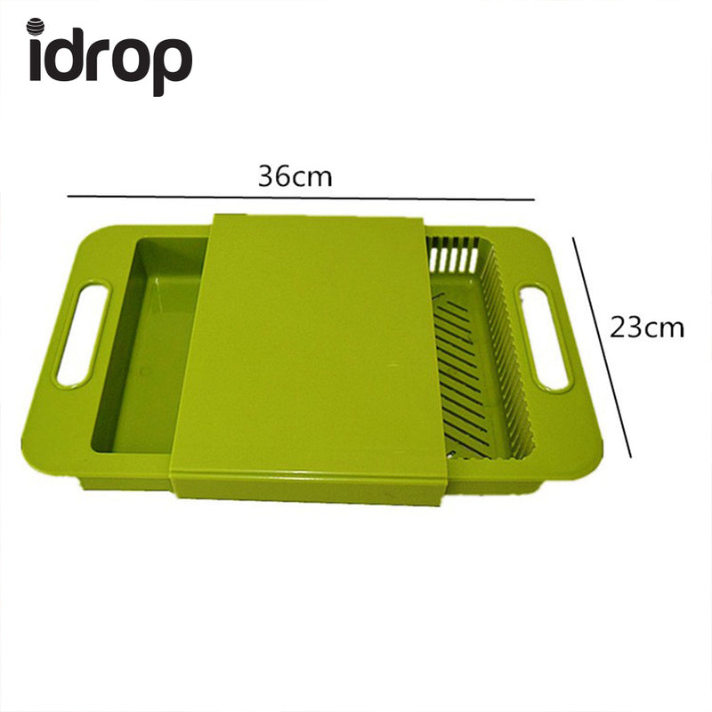 idrop Multifunctional Kitchen Tool Chopping Board with Drain and Storage Drawer [Send by randomly color]