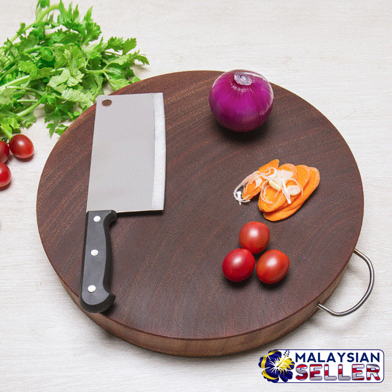idrop Round Wood Cutting Board Chopping Block Wooden Kitchen Tools Accessories [33cm x 3.8cm]
