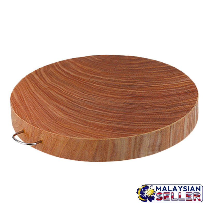 idrop Round Wood Cutting Board Chopping Block Wooden Kitchen Tools Accessories [33cm x 3.8cm]