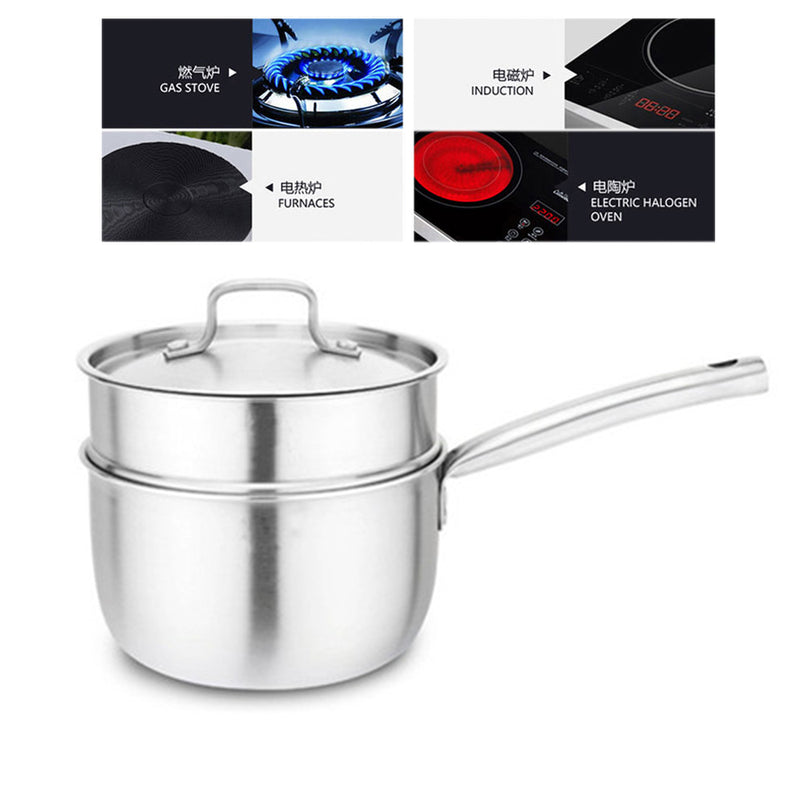 idrop 2 Layer Cooking & Steamer Pot With Handle [ 16cm / 1.6L ]