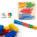 idrop Creative Colorful Wood Crocodile Block Toy for Kids Children [ BR-34906 ]