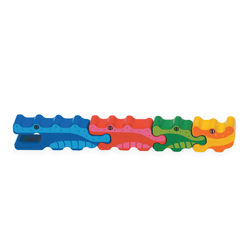 idrop Creative Colorful Wood Crocodile Block Toy for Kids Children [ BR-34906 ]