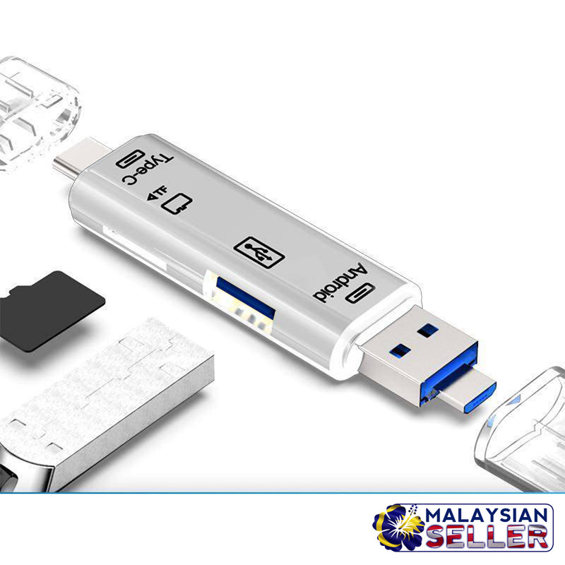 idrop 3 in 1 Type-C Card Reader Micro USB Type-C Flash Drive Adapter Connector