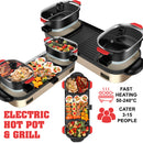 idrop Multipurpose Non-Stick Electric Barbecue BBQ Grill with Double Roast Hot Pot