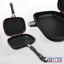 idrop 36CM DOUBLE SIDED FRYING PAN - Kitchen Cooking Pressure Grill Cookware