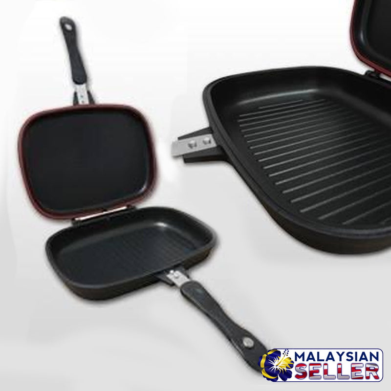 idrop 36CM DOUBLE SIDED FRYING PAN - Kitchen Cooking Pressure Grill Cookware