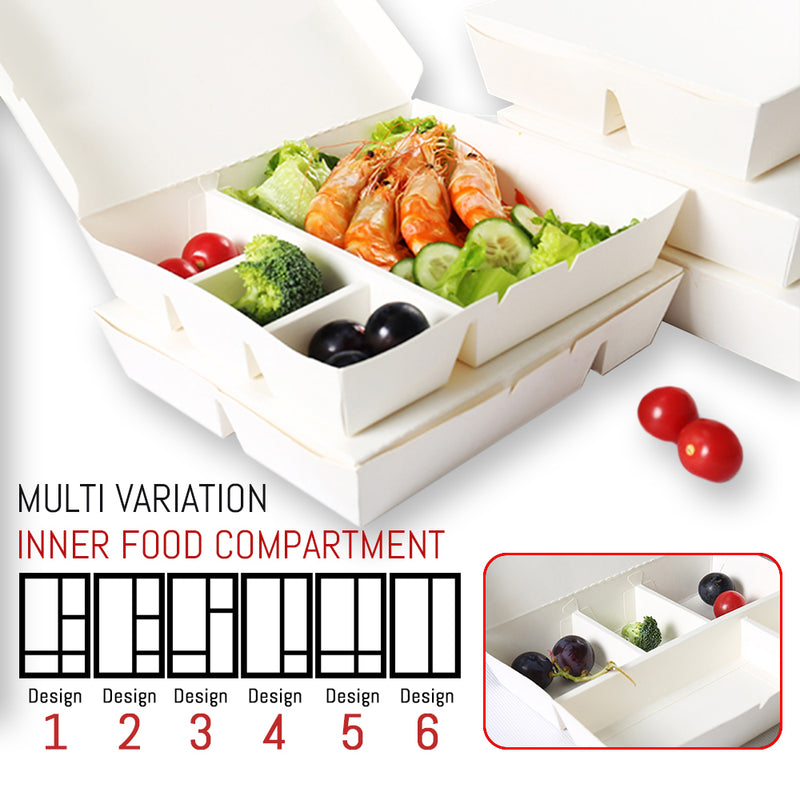 idrop Disposable Takeaway Paper Cardboard Food / Lunch Box Wholesale [ 1 / 10 / 40 / 100 pcs ]