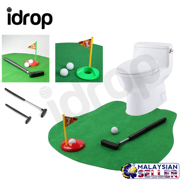 idrop Toilet Golf Potty Putter Toilet Putting Mat Golf Game for Bathroom Mini Golf Training