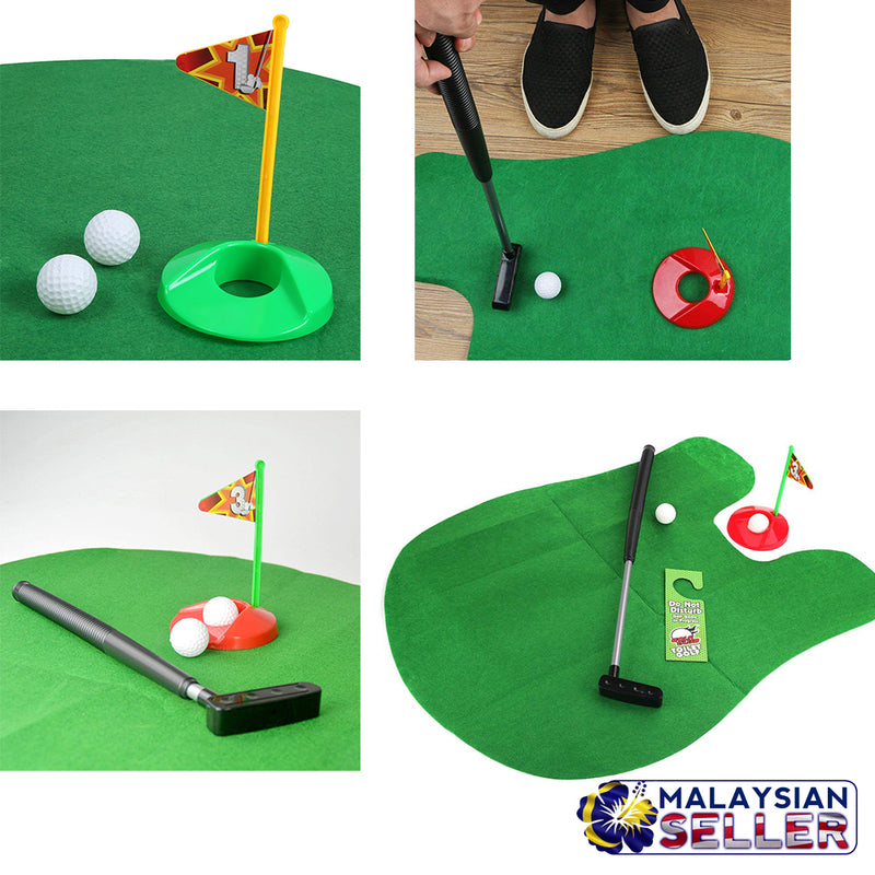 idrop Toilet Golf Potty Putter Toilet Putting Mat Golf Game for Bathroom Mini Golf Training