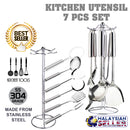 idrop 7 Pcs Stainless Steel Cool Grip Kitchen Utensil Set