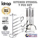 idrop 7 Pcs Stainless Steel Cool Grip Kitchen Utensil Set