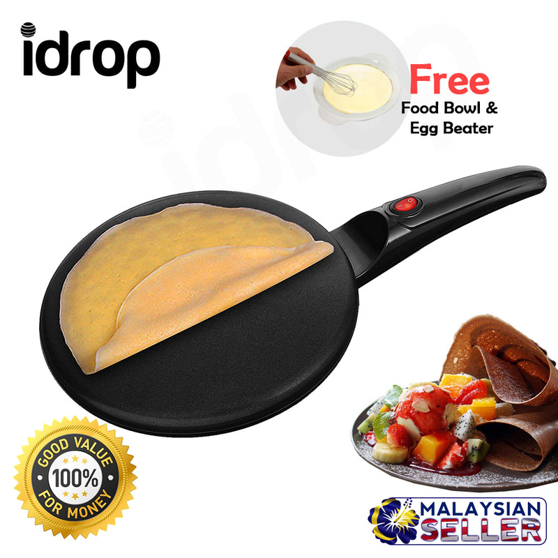 idrop Non-stick 22cm Electric Crepe Maker Pan for kitchen cooking tools