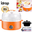 idrop Portable Mini Electric Stewpot with Egg Rack Ceramic liner [0.7L]