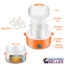 idrop Portable Mini Electric Stewpot with Egg Rack Ceramic liner [0.7L]