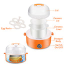 idrop Portable Mini Electric Stewpot with Egg Rack Ceramic liner [0.7L]